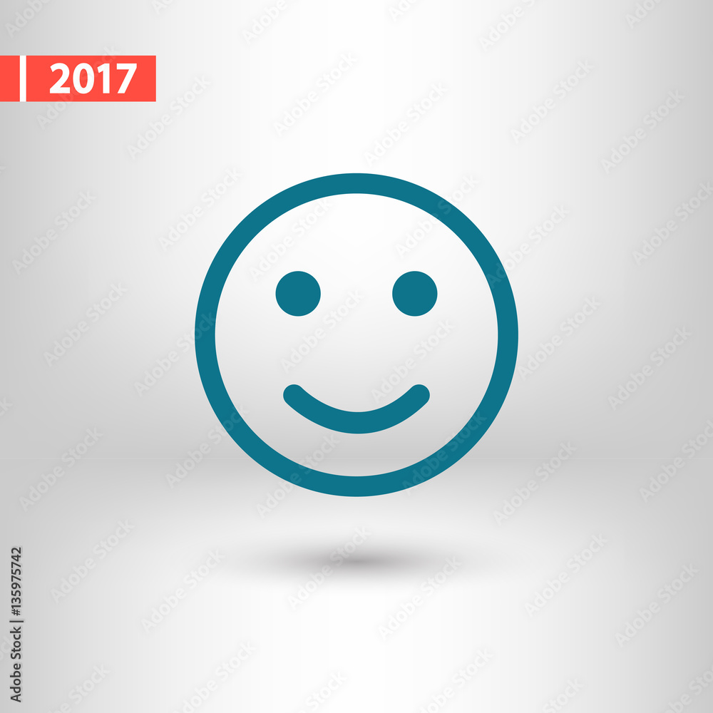 Fototapeta premium Smile Icon, vector illustration. Flat design style