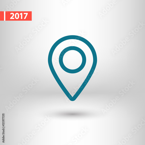 Free Download Map pointer flat icon, vector illustration. Flat design style - GFXLoad