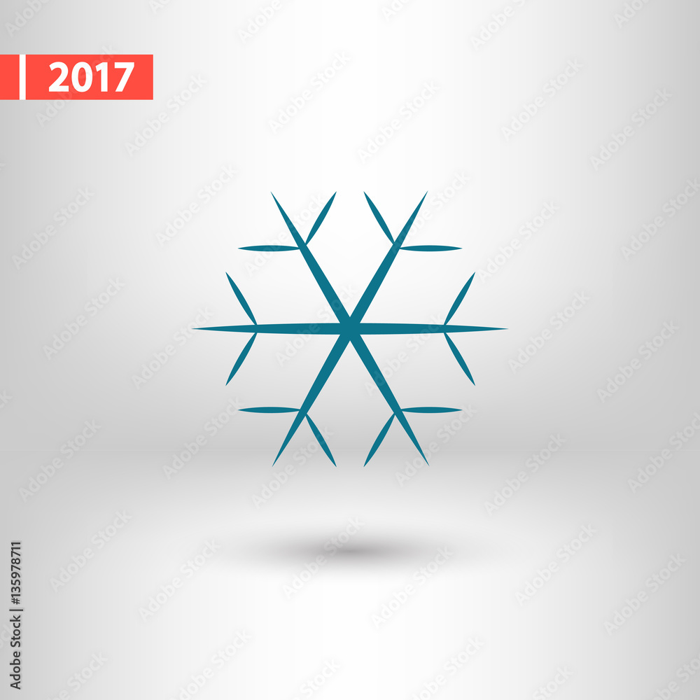 Snowflake icon, vector illustration. Flat design style Snowflake icon, vector illustration. Flat design style