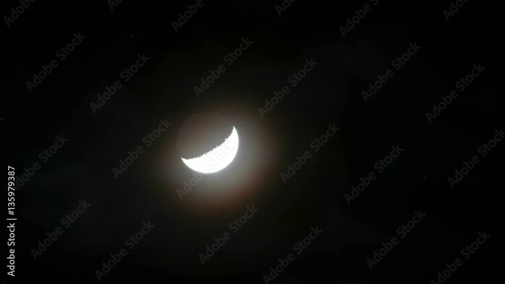 The moon in the night sky. Timelapse shooting. The moon in the night sky. Timelapse shooting.