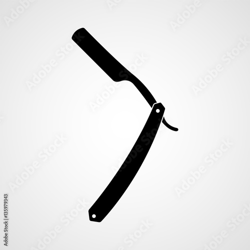 Straight razor. Black icon