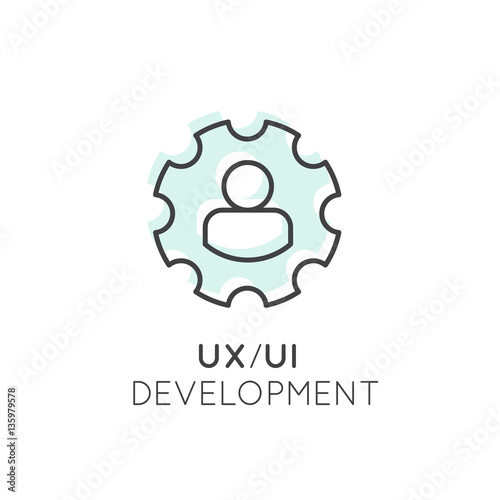 Vector Icon Style Illustration of UX UI User Interface and User experience Process Concept, Editable Isolated Background Picture