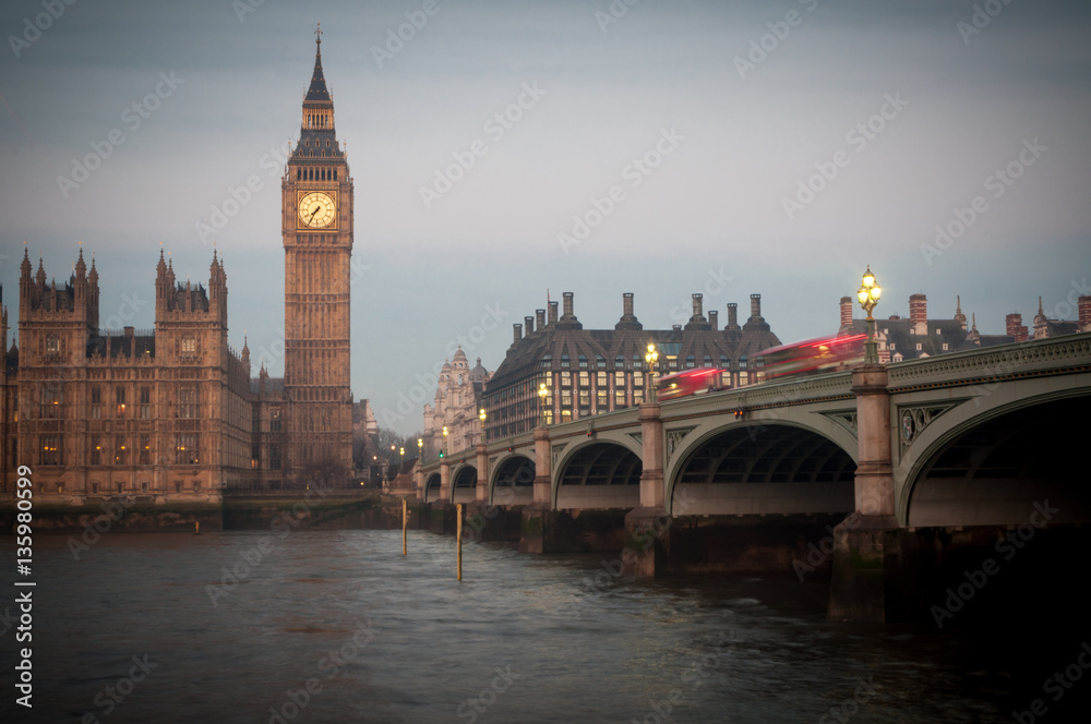 Big Ben, Houses of Parliament and Westminister Bridge