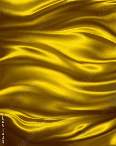 luxury gold silk material background with waves or folds of wrinkled draped fabric in elegant backdrop