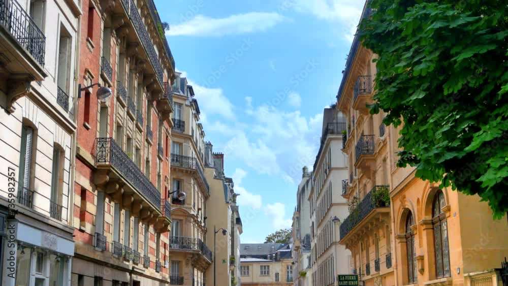 4K Beautiful Paris Street, European Parisian French Buildings, Urban Life 4K Beautiful Paris Street, European Parisian French Buildings, Urban Life