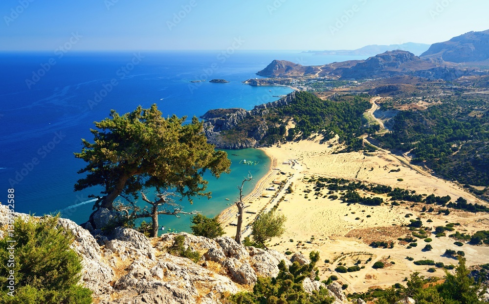 Tsambika beach on Rhodos. Greece.