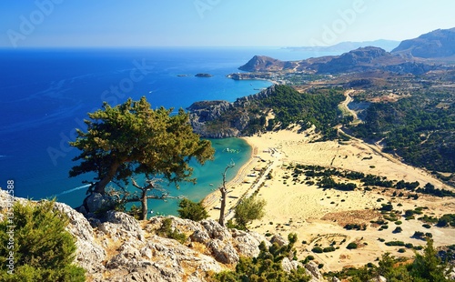 Obraz na płótnie Tsambika beach on Rhodos. Greece. w salonie
