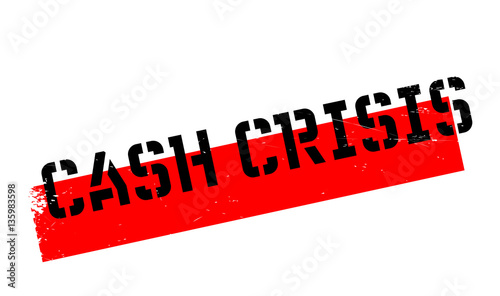 Cash Crisis rubber stamp. Grunge design with dust scratches. Effects can be easily removed for a clean, crisp look. Color is easily changed.