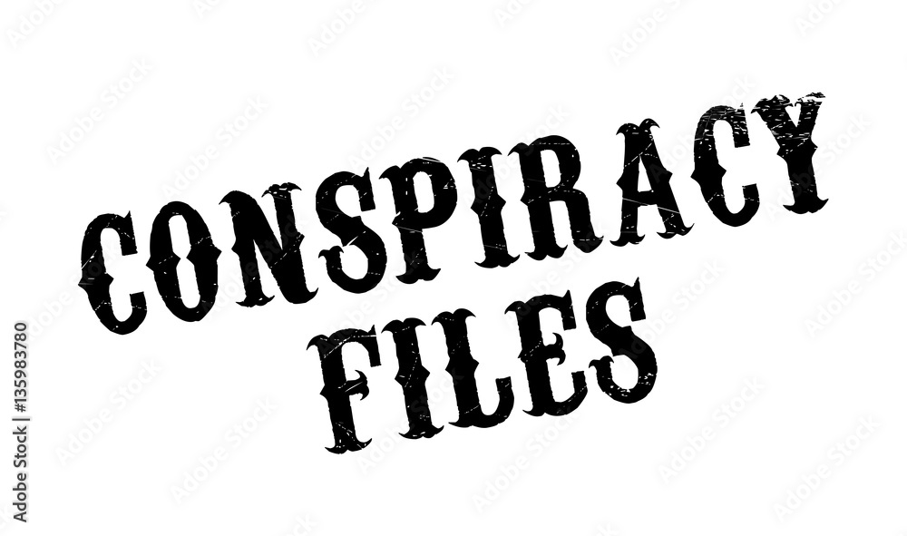 Conspiracy Files rubber stamp. Grunge design with dust scratches. Effects can be easily removed for a clean, crisp look. Color is easily changed.