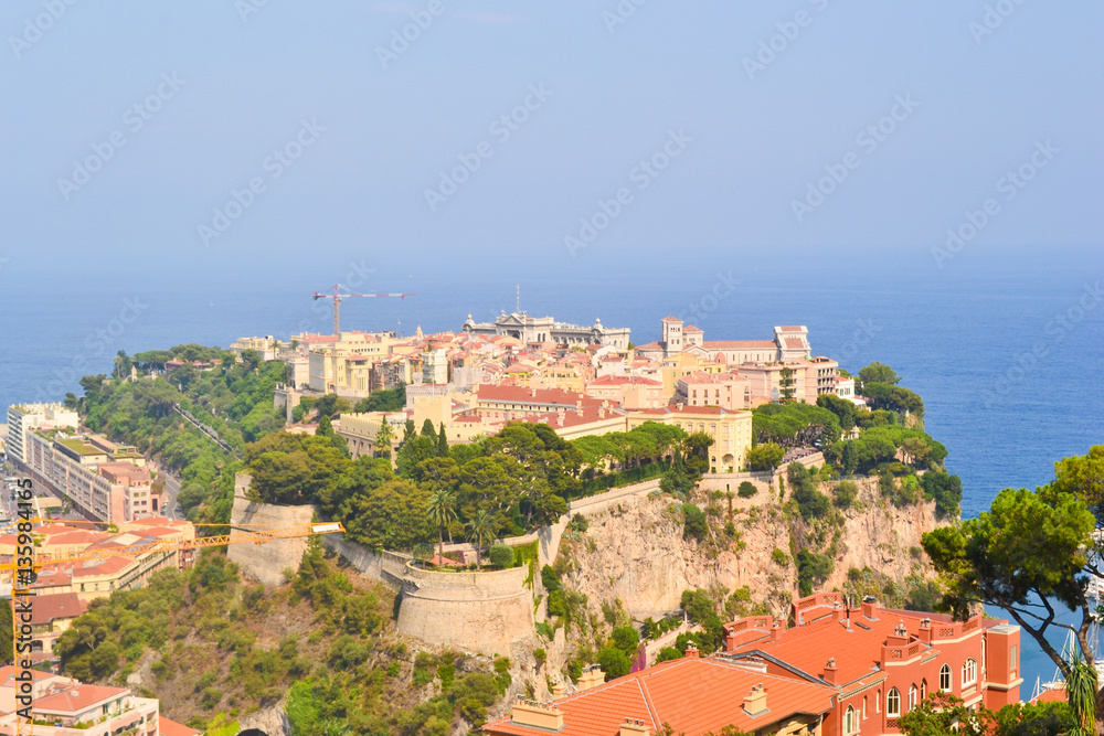Monaco-Ville(city) located on the Rock.