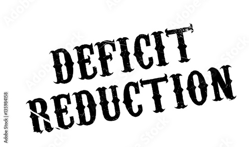 Deficit Reduction rubber stamp. Grunge design with dust scratches. Effects can be easily removed for a clean, crisp look. Color is easily changed.