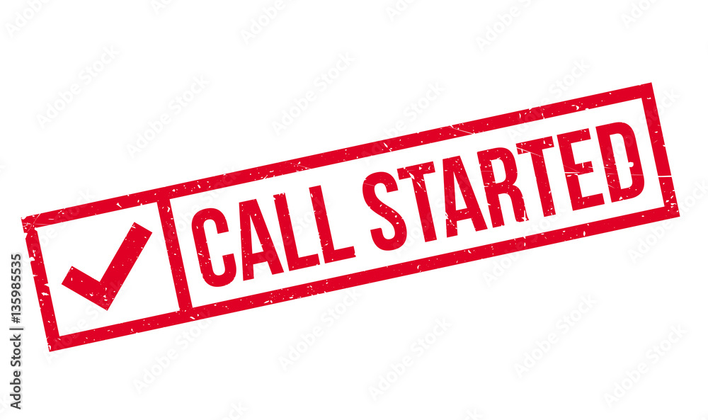 Call Started rubber stamp. Grunge design with dust scratches. Effects can be easily removed for a clean, crisp look. Color is easily changed. Call Started rubber stamp. Grunge design with dust scratches. Effects can be easily removed for a clean, crisp look. Color is easily changed.