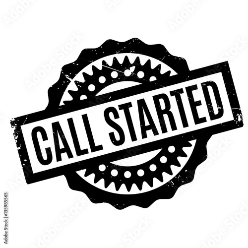 Call Started rubber stamp. Grunge design with dust scratches. Effects can be easily removed for a clean, crisp look. Color is easily changed.
