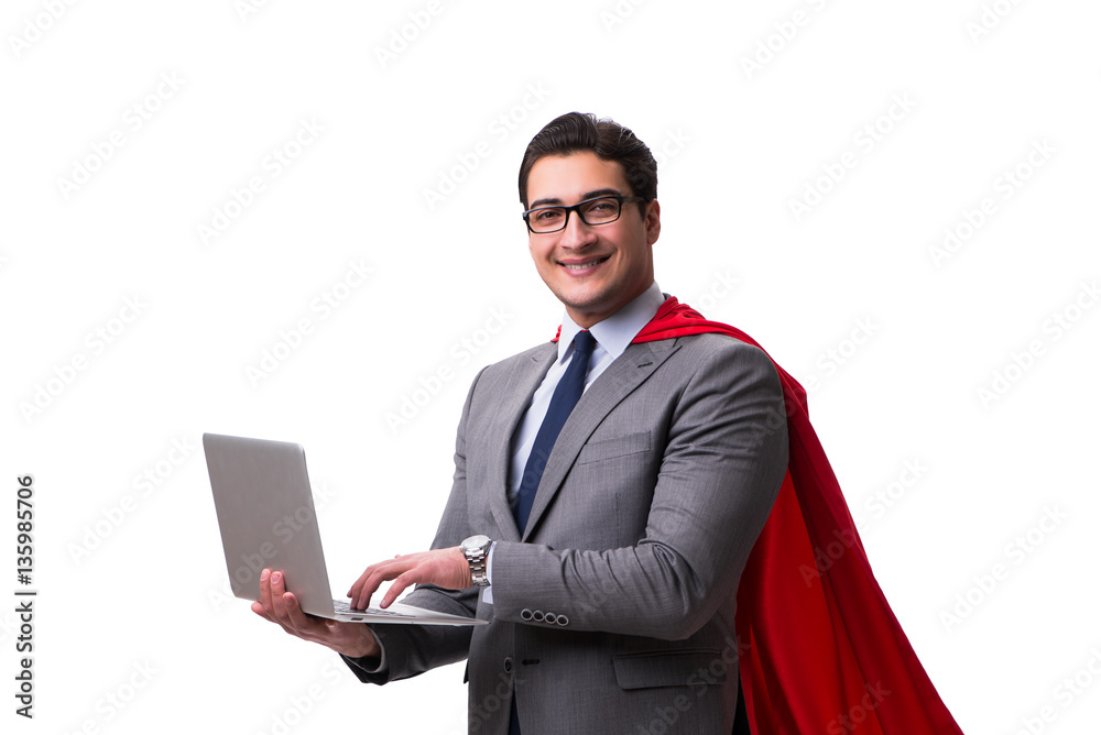 Super hero businessman isolated on white Super hero businessman isolated on white
