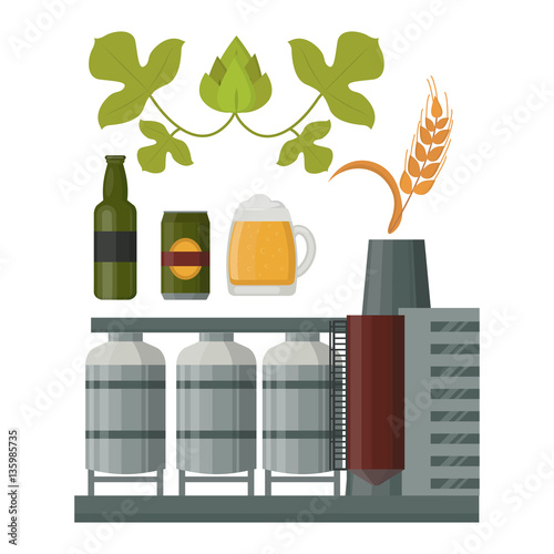 Beer production vector illustration.