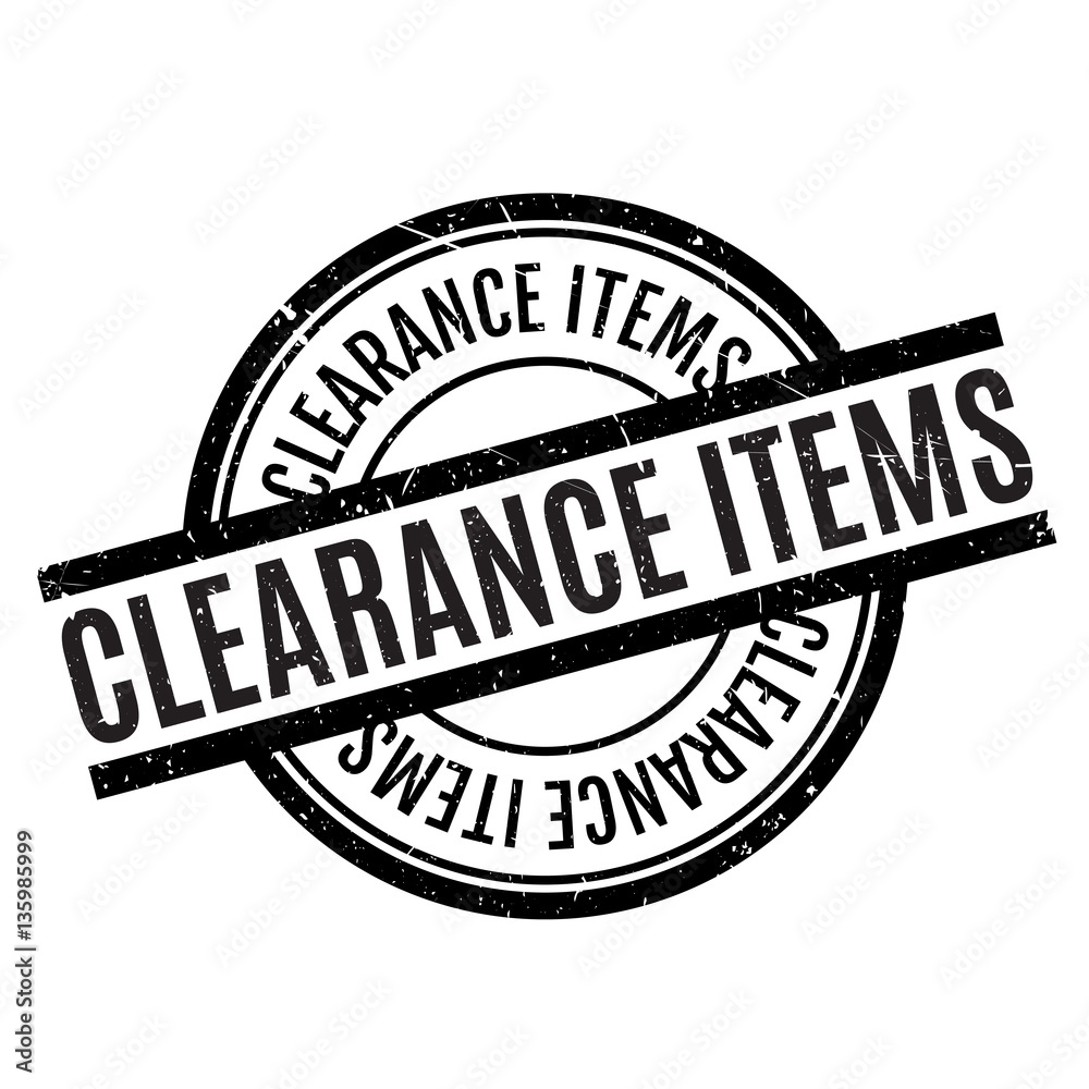 Clearance Items rubber stamp. Grunge design with dust scratches. Effects can be easily removed for a clean, crisp look. Color is easily changed. Clearance Items rubber stamp. Grunge design with dust scratches. Effects can be easily removed for a clean, crisp look. Color is easily changed.