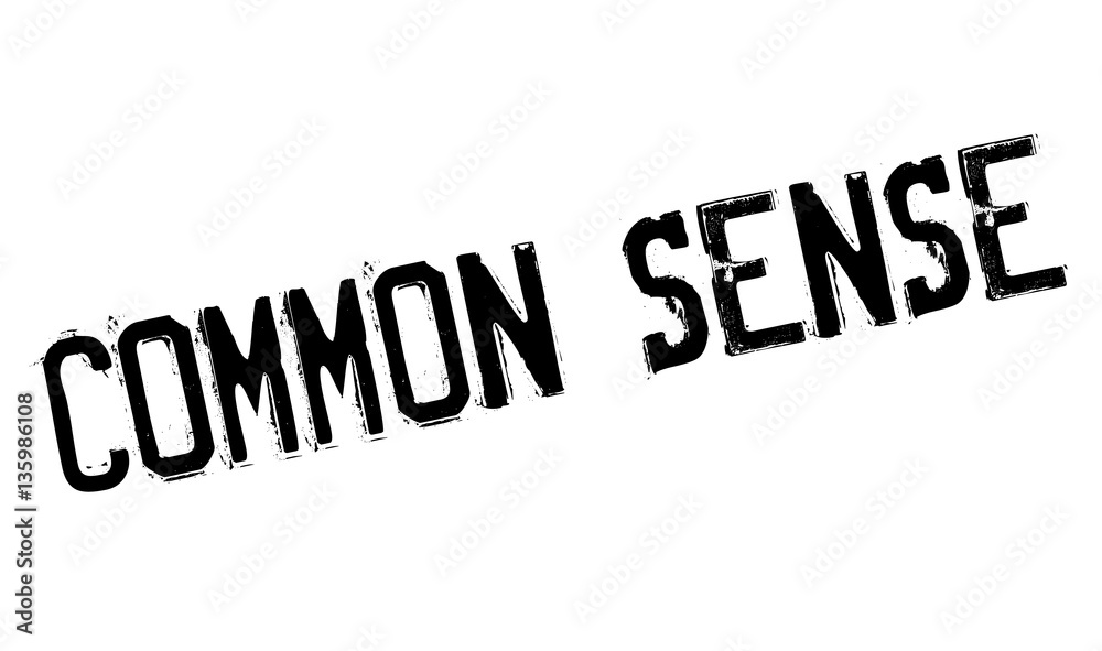 Common Sense rubber stamp. Grunge design with dust scratches. Effects can be easily removed for a clean, crisp look. Color is easily changed.