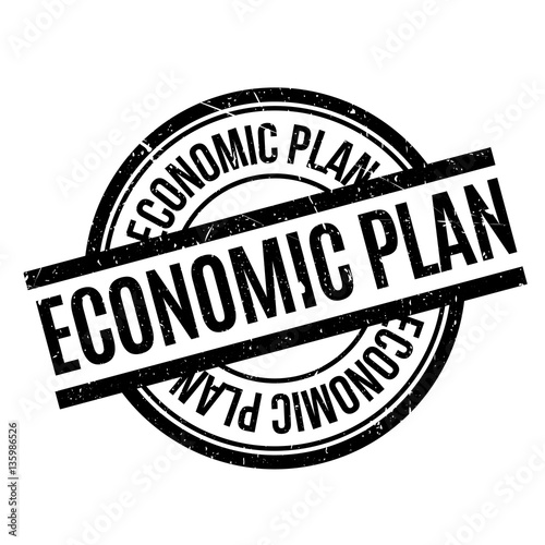Economic Plan rubber stamp. Grunge design with dust scratches. Effects can be easily removed for a clean, crisp look. Color is easily changed.