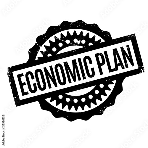 Economic Plan rubber stamp. Grunge design with dust scratches. Effects can be easily removed for a clean, crisp look. Color is easily changed.