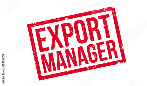 Export Manager rubber stamp. Grunge design with dust scratches. Effects can be easily removed for a clean, crisp look. Color is easily changed.