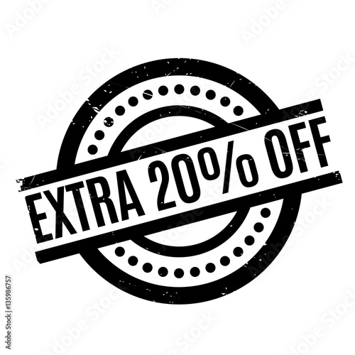 Extra 20% Off rubber stamp. Grunge design with dust scratches. Effects can be easily removed for a clean, crisp look. Color is easily changed.