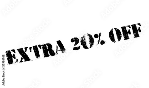Extra 20% Off rubber stamp. Grunge design with dust scratches. Effects can be easily removed for a clean, crisp look. Color is easily changed.