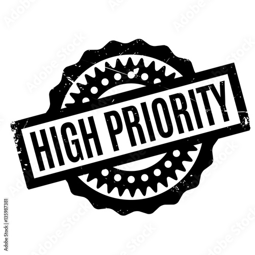 High Priority rubber stamp. Grunge design with dust scratches. Effects can be easily removed for a clean, crisp look. Color is easily changed.