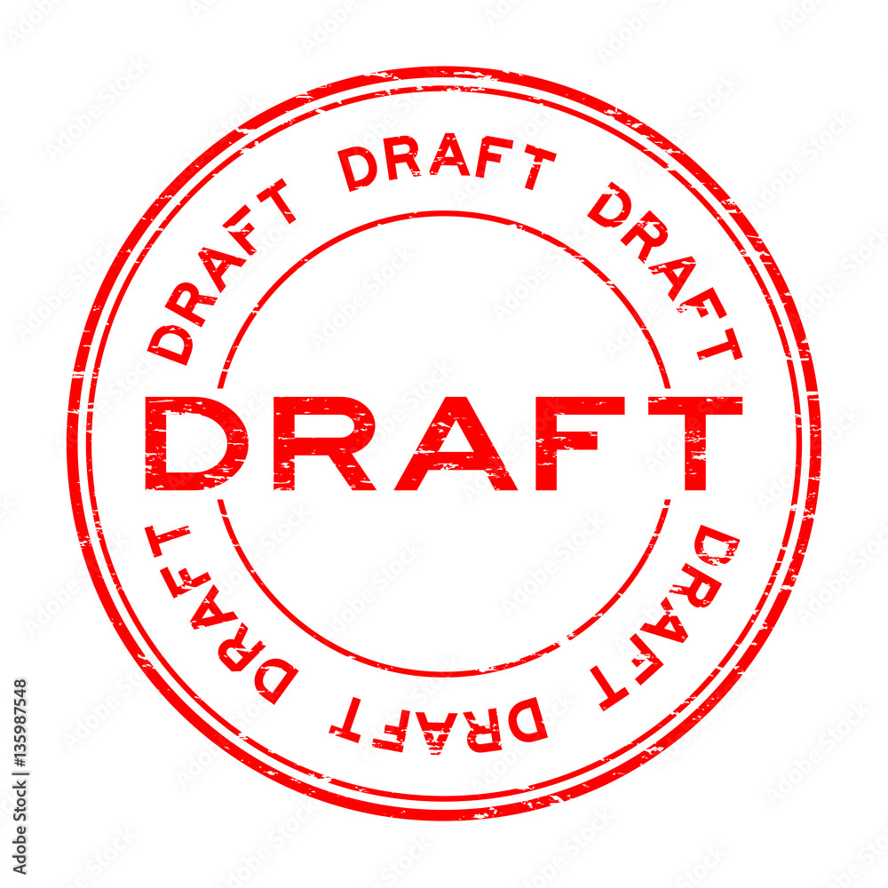 Grunge red draft round rubber stamp on white background Grunge red draft round rubber stamp on white background