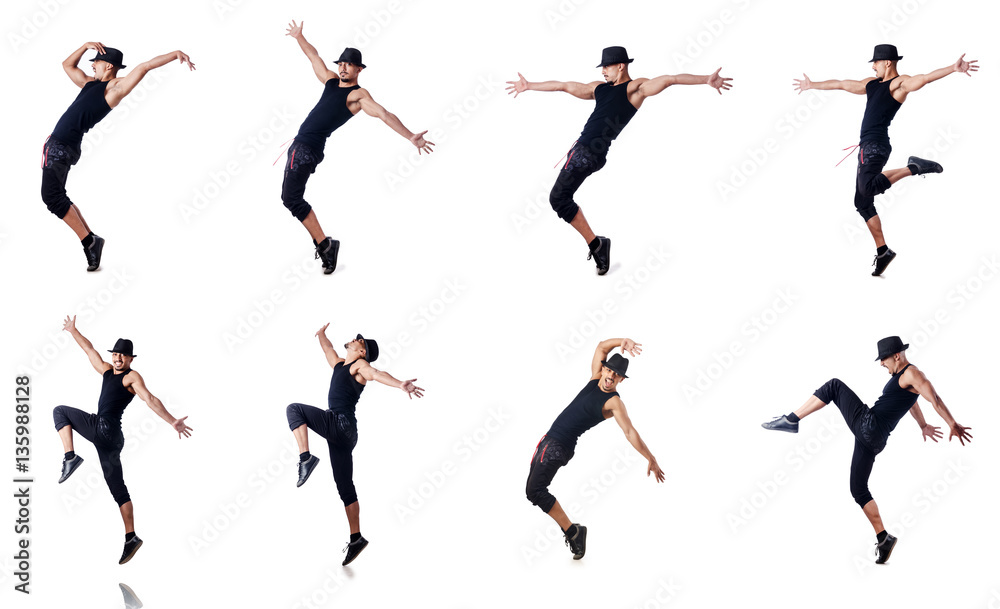 Muscular dancer isolated on white Muscular dancer isolated on white