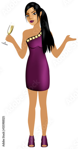 AsianWomanPurpleDress