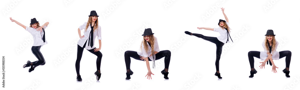 Woman dancer dancing modern dances Woman dancer dancing modern dances
