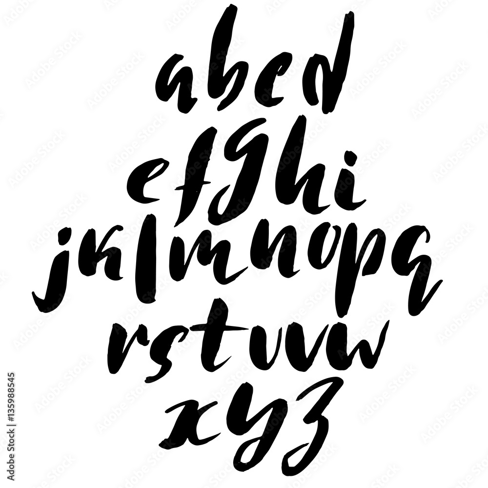 Hand drawn font made by dry brush strokes. Grunge style alphabet Hand drawn font made by dry brush strokes. Grunge style alphabet