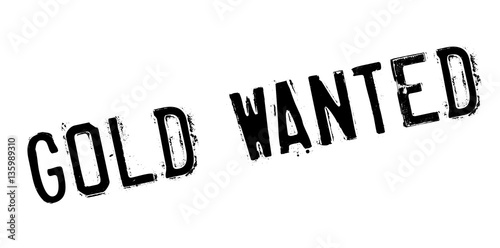 Gold Wanted rubber stamp. Grunge design with dust scratches. Effects can be easily removed for a clean, crisp look. Color is easily changed.