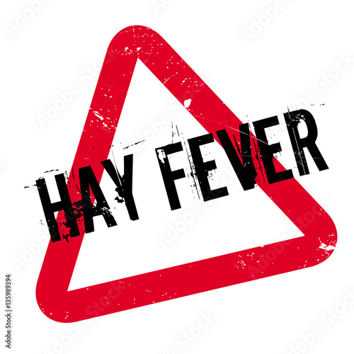 Hay Fever rubber stamp. Grunge design with dust scratches. Effects can be easily removed for a clean, crisp look. Color is easily changed.
