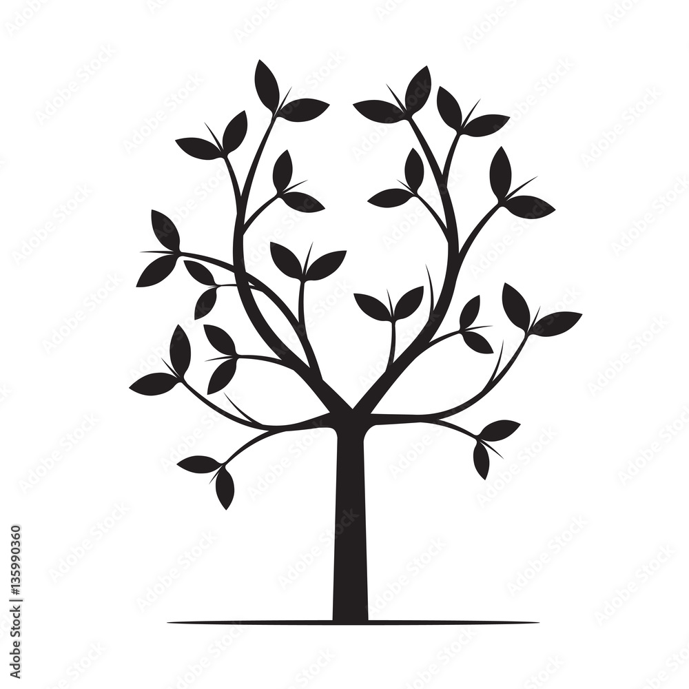 Black Tree. Vector Illustration. Black Tree. Vector Illustration.