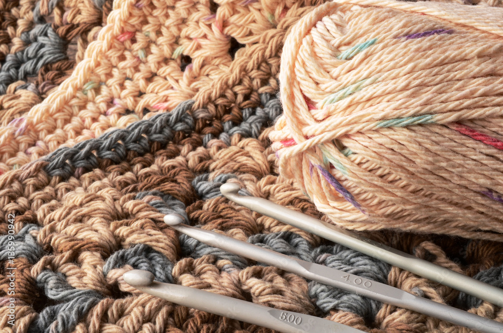 Crochet Yarn and Hooks Background Crochet Yarn and Hooks Background