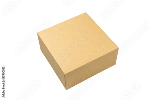 isolated cardboard box on white background