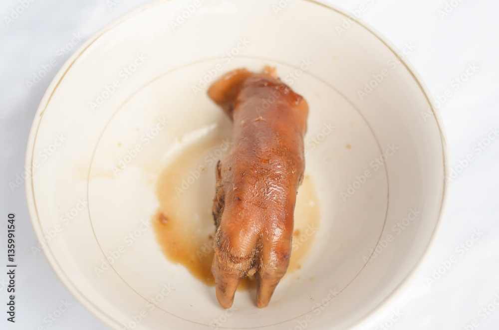 Pork feet in a bowl or plate photo Pork feet in a bowl or plate photo