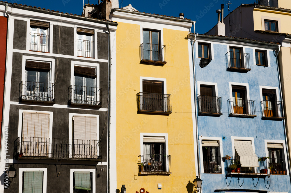 Colorful Buildings in Main Square - Cuenca - Spain