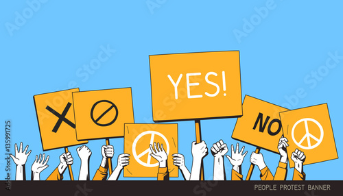 people protest banner. isolated vector illustration poster