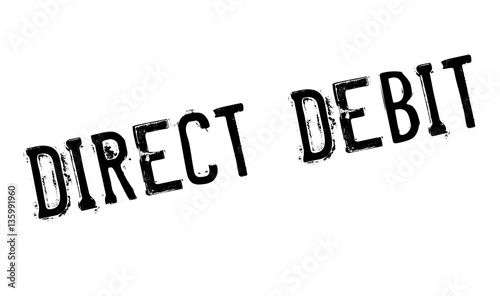 Direct Debit rubber stamp. Grunge design with dust scratches. Effects can be easily removed for a clean, crisp look. Color is easily changed.