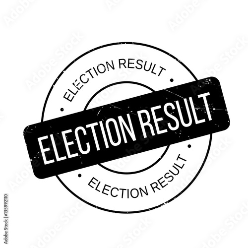 Election Result rubber stamp. Grunge design with dust scratches. Effects can be easily removed for a clean, crisp look. Color is easily changed.