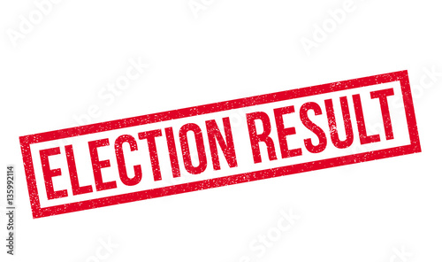 Election Result rubber stamp. Grunge design with dust scratches. Effects can be easily removed for a clean, crisp look. Color is easily changed.