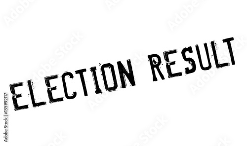 Election Result rubber stamp. Grunge design with dust scratches. Effects can be easily removed for a clean, crisp look. Color is easily changed.