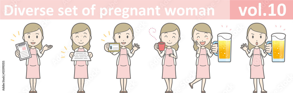 Diverse set of pregnant woman, EPS10 vol.10 Diverse set of pregnant woman, EPS10 vol.10