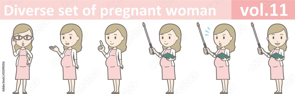 Diverse set of pregnant woman, EPS10 vol.11 Diverse set of pregnant woman, EPS10 vol.11