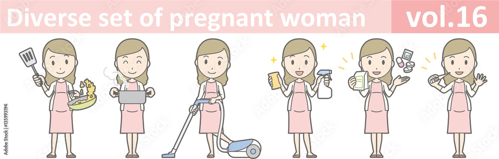Diverse set of pregnant woman, EPS10 vol.16 Diverse set of pregnant woman, EPS10 vol.16