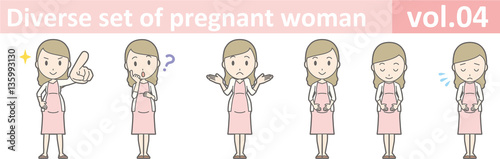 Diverse set of pregnant woman, EPS10 vol.04 © KinokoTagawa