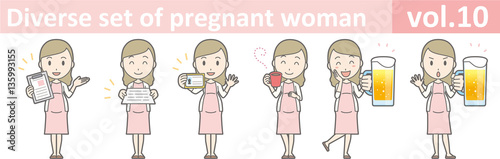 Diverse set of pregnant woman, EPS10 vol.10