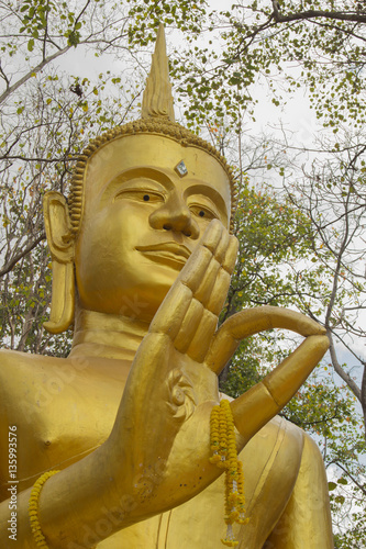 Buddha, face of budda statue in Phichit province Thailand. photo